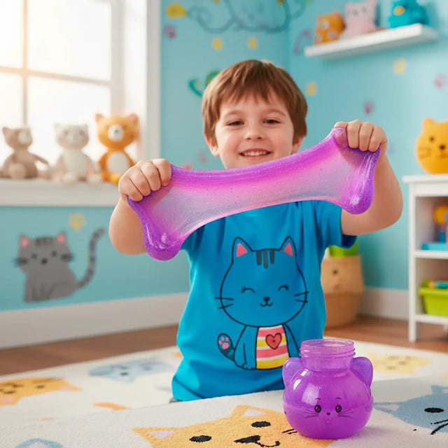 Slime, Gato, Color Morado, 320 gr