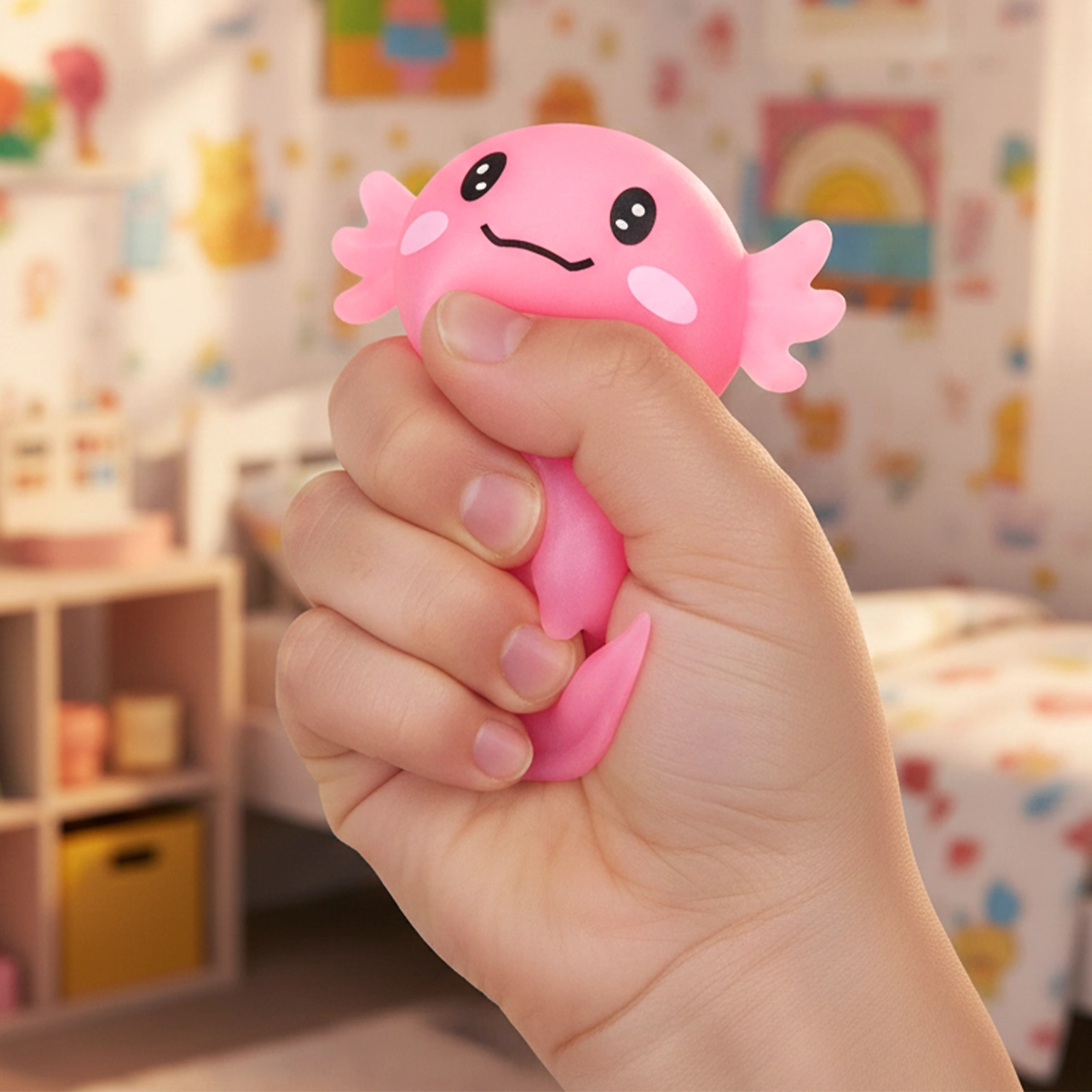Squishy Antiestrés, Ajolote, Color Rosa