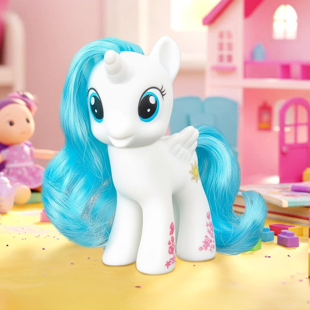 Figura de Pony de Juguete, Color Blanco