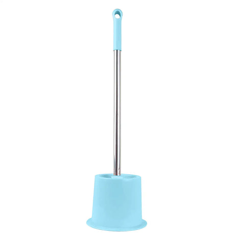 Cepillo con Base para Baño, Color Azul Pastel