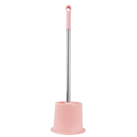 Cepillo con Base para Baño, Color Rosa Pastel