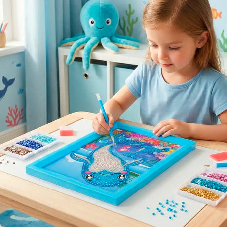 Set Marco con Cuentas DIY, Color Azul