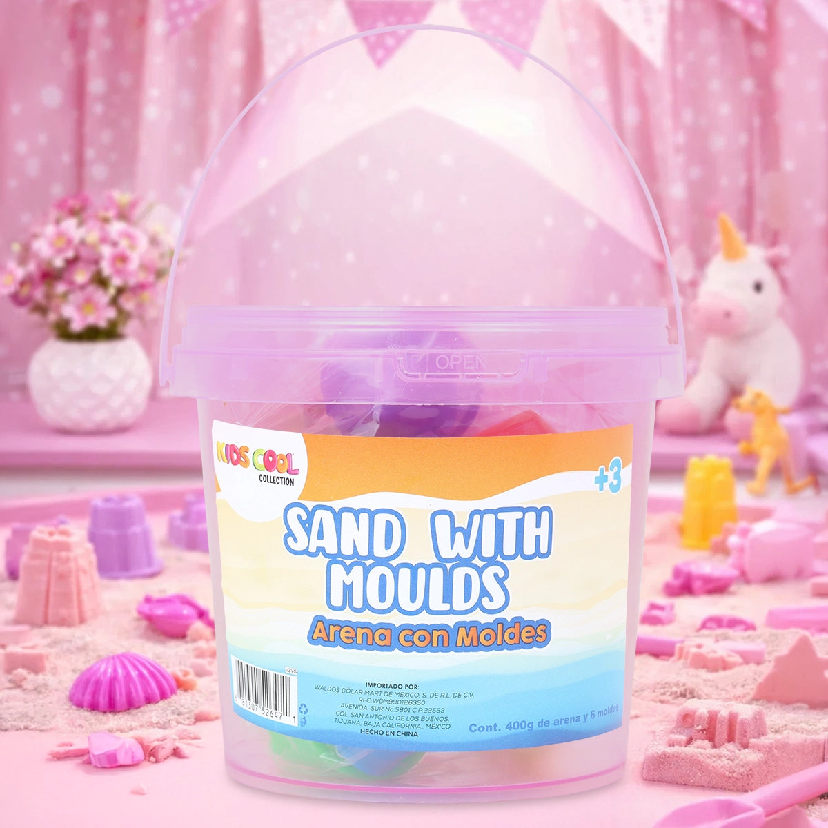 Arena Mágica, Color Rosa, 400 gr