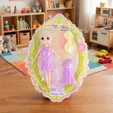 Mini Muñeca con Vestido y Accesorios, Color Lila