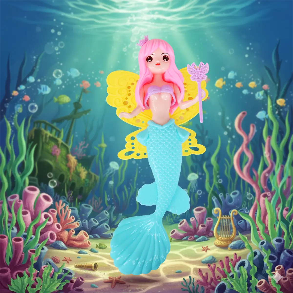 Muñeca Sirena Hada, Color Azul