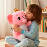 Peluche, Elefante con Corona, Color Rosa