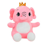 Peluche, Elefante con Corona, Color Rosa