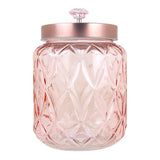 Frasco con Tapa, Diseño Diamante, Color Rosa