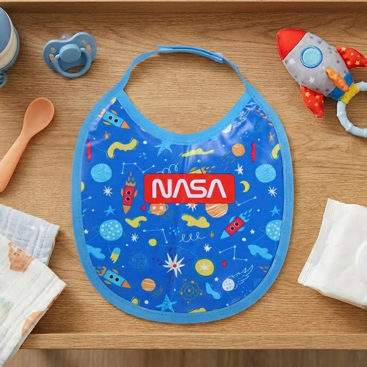 Babero para Bebé, NASA, Color Azul