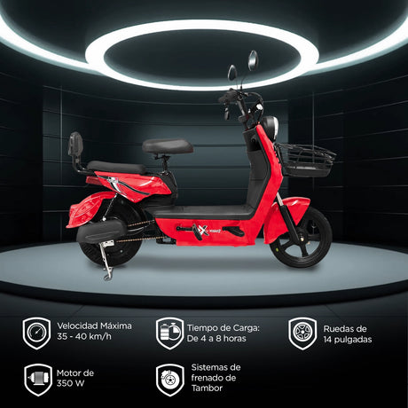 Bicicleta Eléctrica, Tori 800, Color Rojo