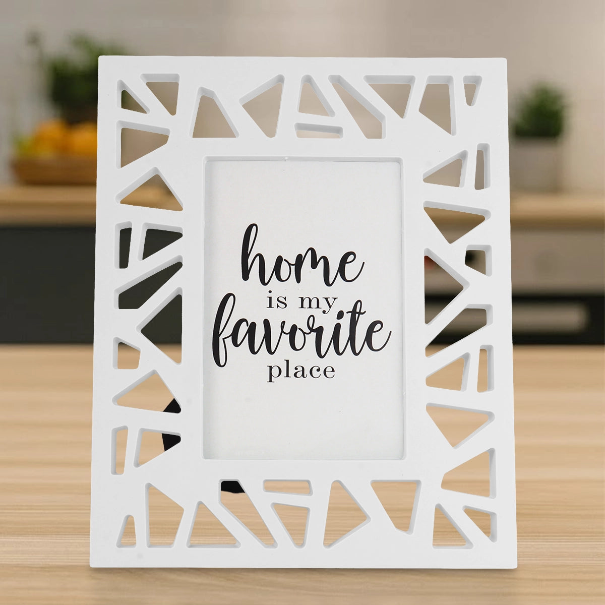 Portarretrato, Diseño Triángulos, Color Blanco