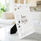 Portarretrato, Diseño Triángulos, Color Blanco