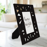 Portarretrato, Diseño Triángulos, Color Negro