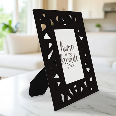 Portarretrato, Diseño Triángulos, Color Negro