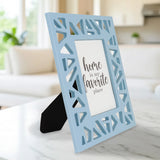 Portarretrato, Diseño Triángulos, Color Azul