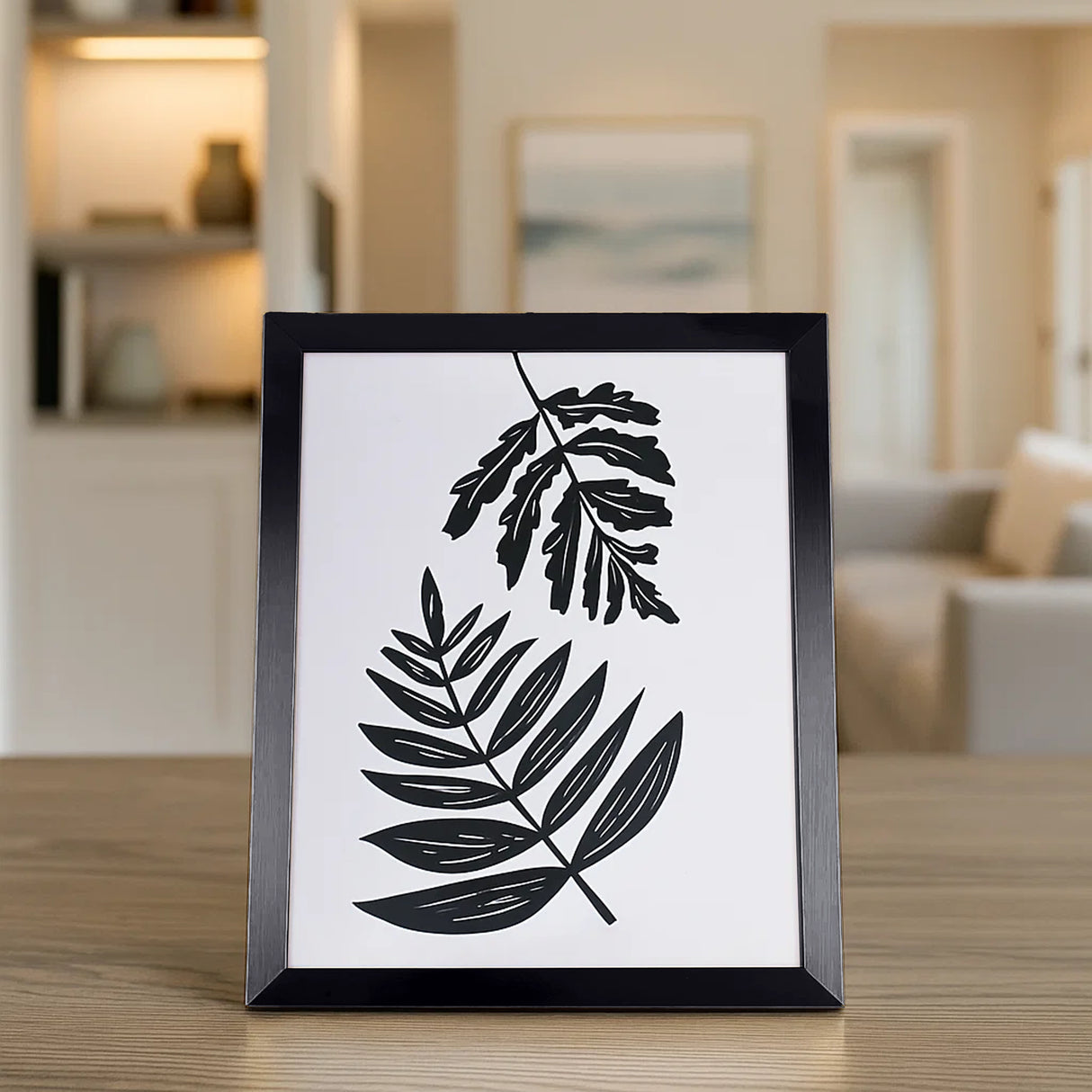 Portarretrato, Diseño Hoja, Color Negro