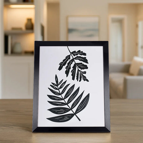 Portarretrato, Diseño Hoja, Color Negro