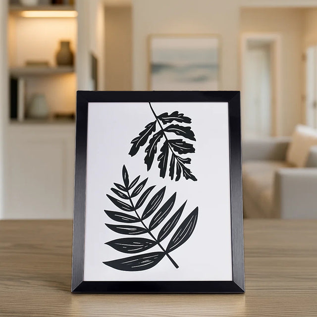 Portarretrato, Diseño Hoja, Color Negro