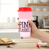Vaso de Plástico con Tapa, Pink Label