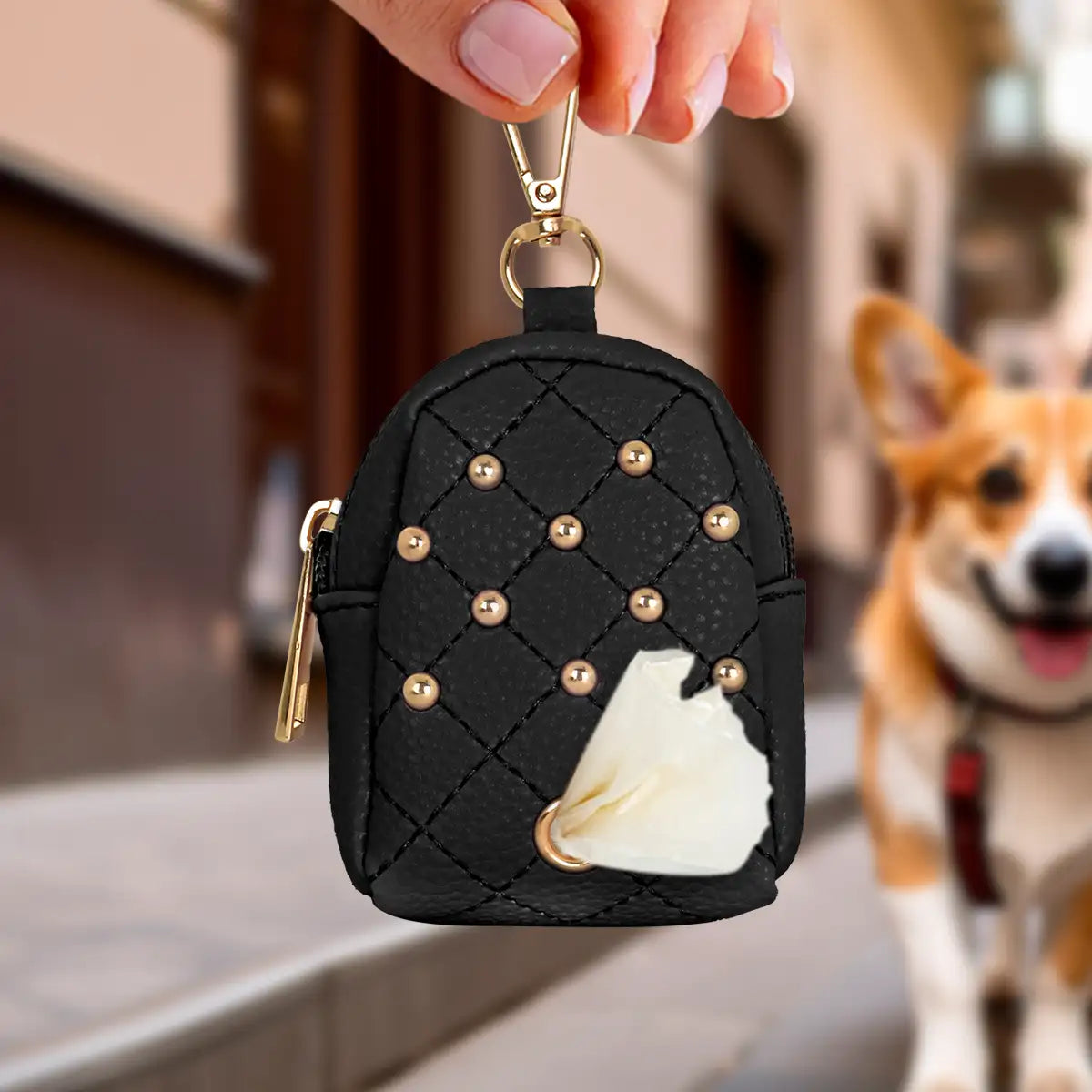 Despachador de Bolsas para Desechos de Perros, Color Negro