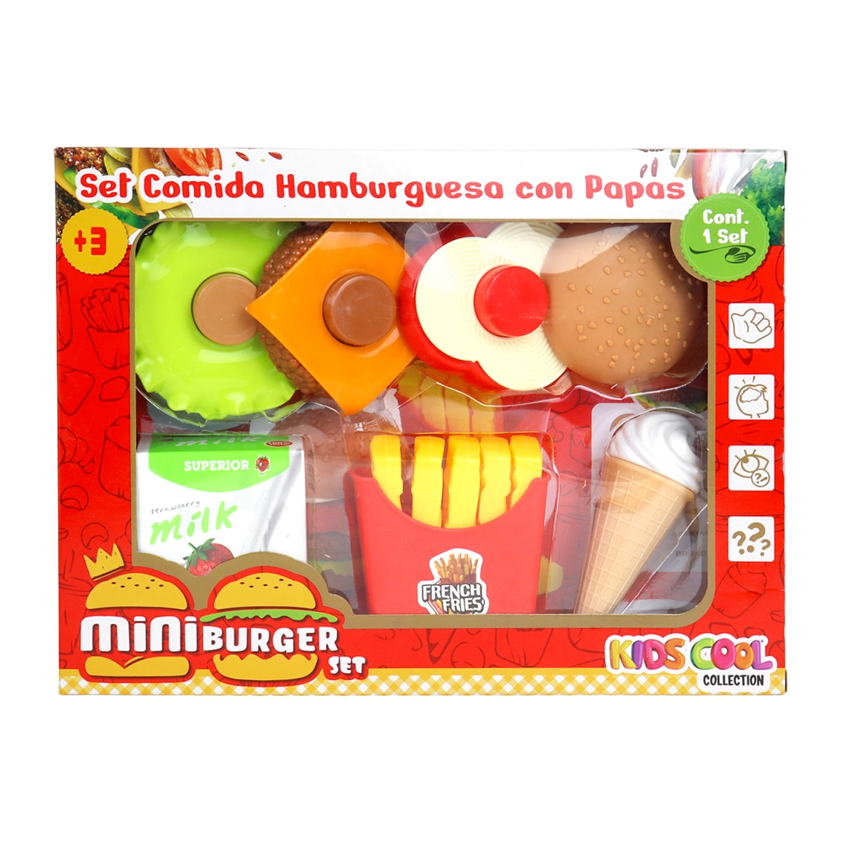 Set deHamburguesa con Papas de Juguete