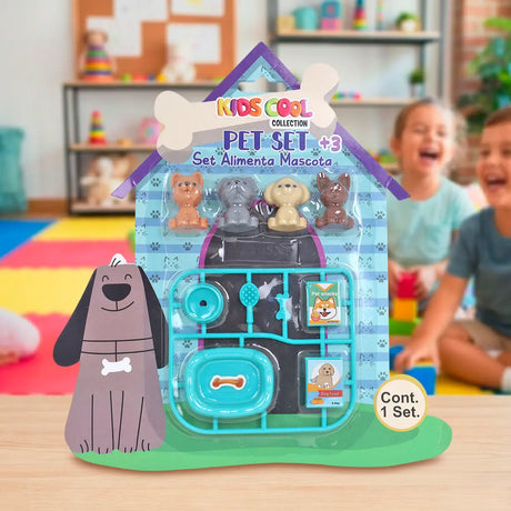 Set de Juguete de Alimentación para Mascota, Color Azul