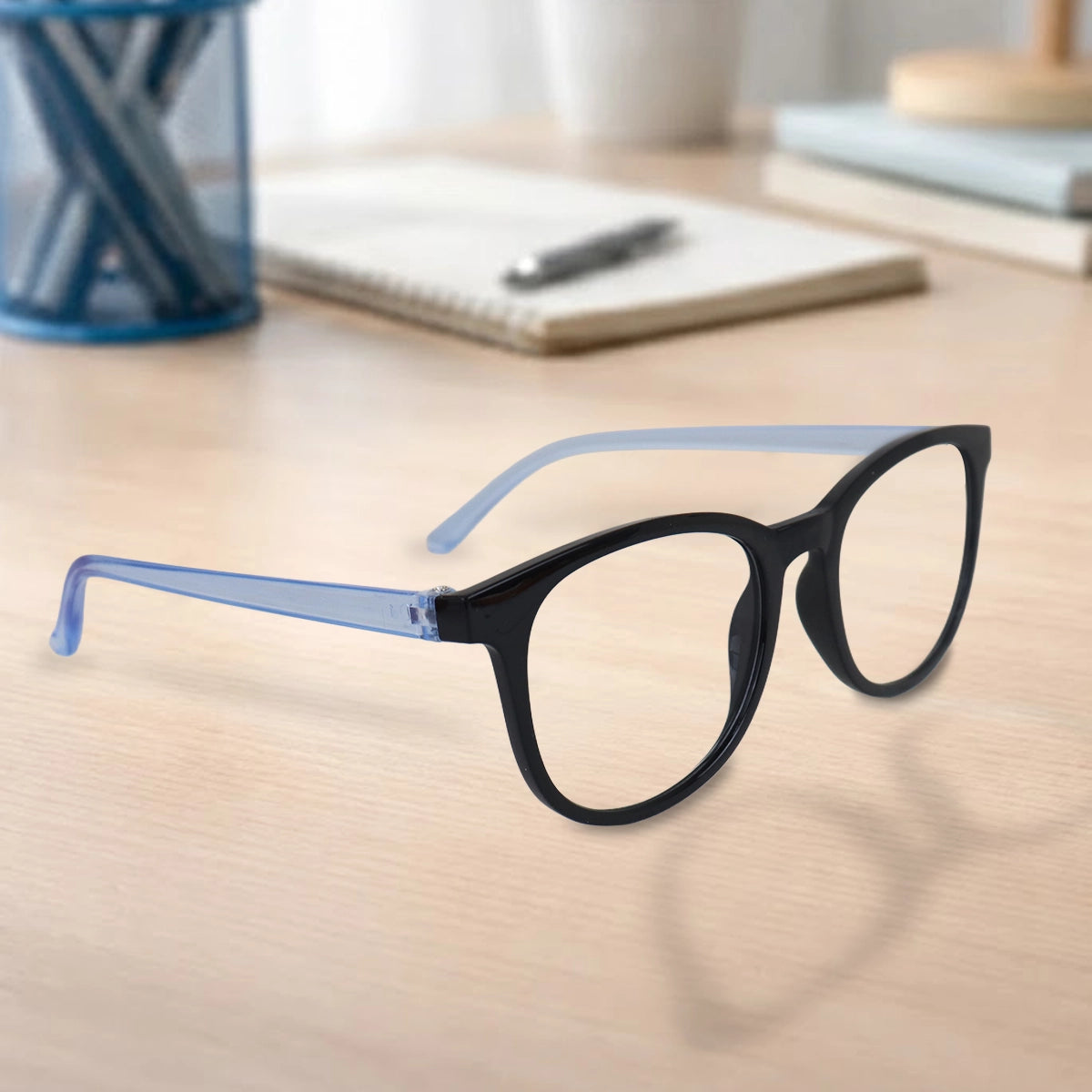 Lentes de Lectura, Color Negro y Azul, +4.00