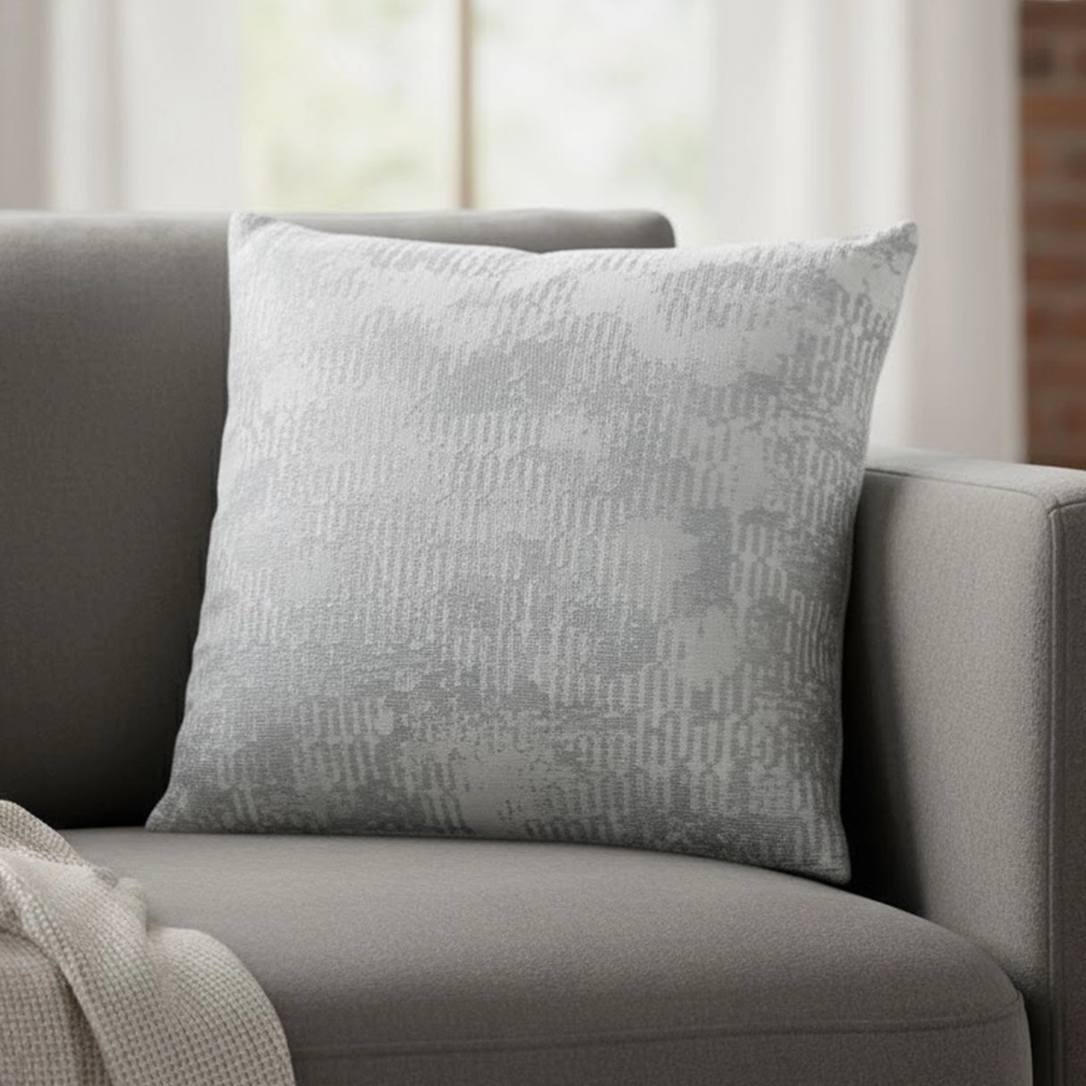 Cojín con Diseño, Color Gris Claro