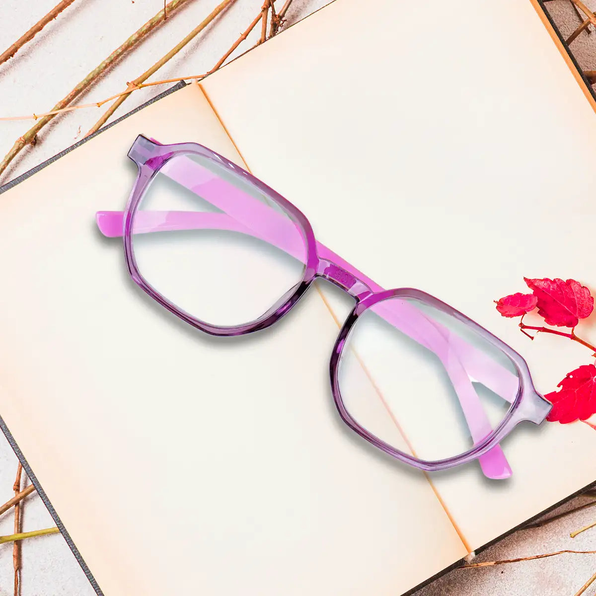 Lentes de Lectura, Rectangulares, Color Morado, +1.50