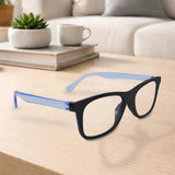 Lentes de Lectura, Rectangulares, Color Negro y Azul, +2.50