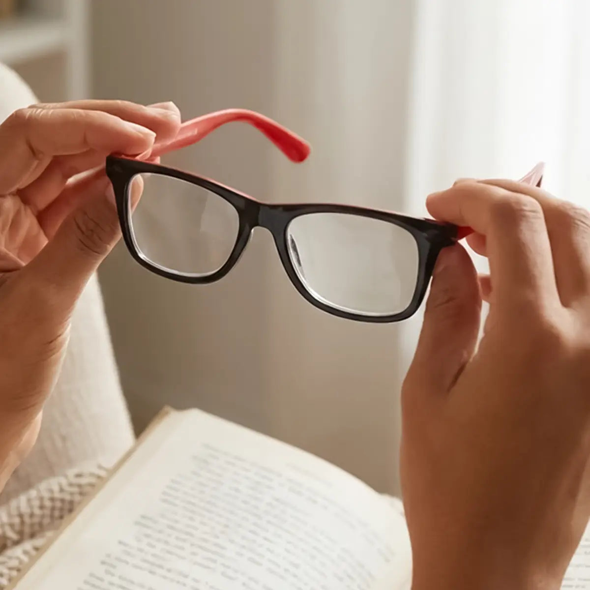 Lentes de Lectura, Color Rojo y Negro, +3.50