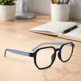 Lentes de Lectura, Color Negro y Azul, +4.00