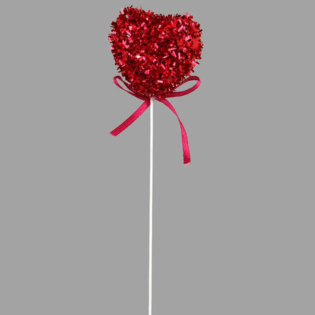 Corazones Decorativos con Diamantina, Color Rojo