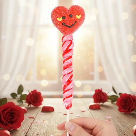 Paleta de Gomita y Caramelo, Corazón, Color Rojo