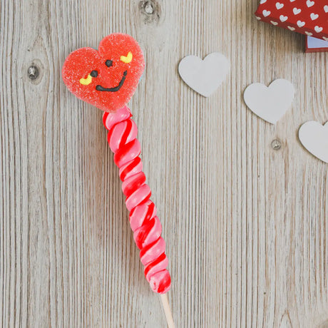 Paleta de Gomita y Caramelo, Corazón, Color Rojo