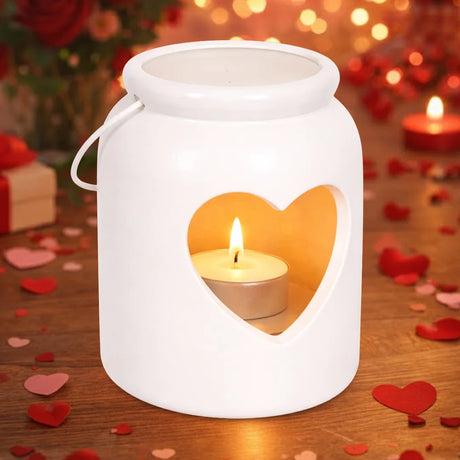 Portavela, Corazón, Color Blanco