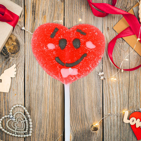 Corazón, Sonrisa, Color Rojo, Paleta de Gomita