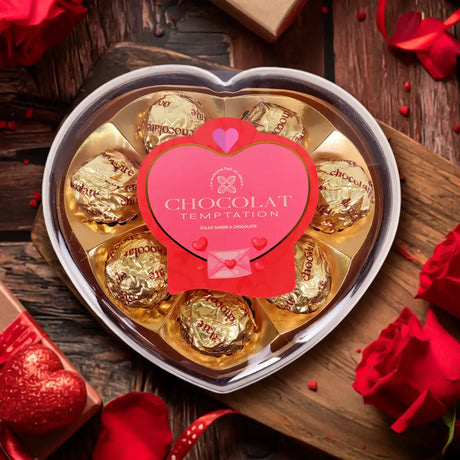 Trufas de Chocolate, Corazón, Color Dorado, 96 gr