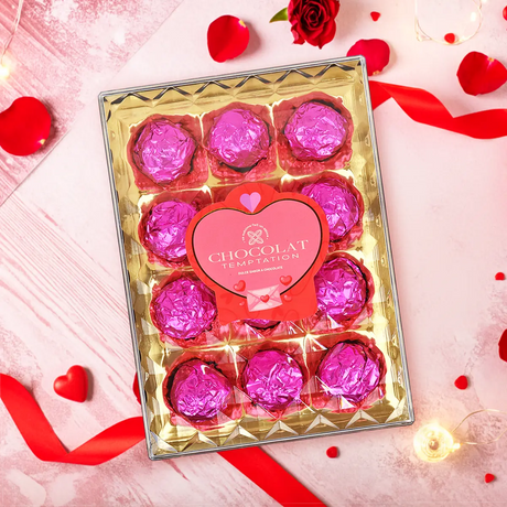 Trufas de Chocolate, Color Rosa, 12 pzas