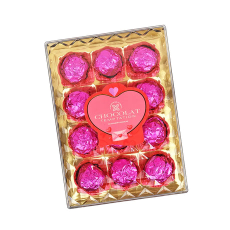 Trufas de Chocolate, Color Rosa, 12 pzas