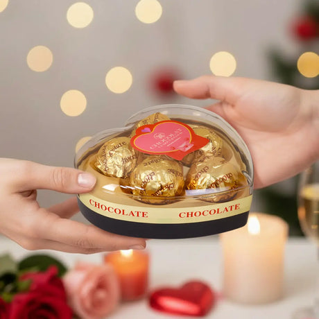 Trufas de Chocolate, Corazón, Color Dorado, 60 gr