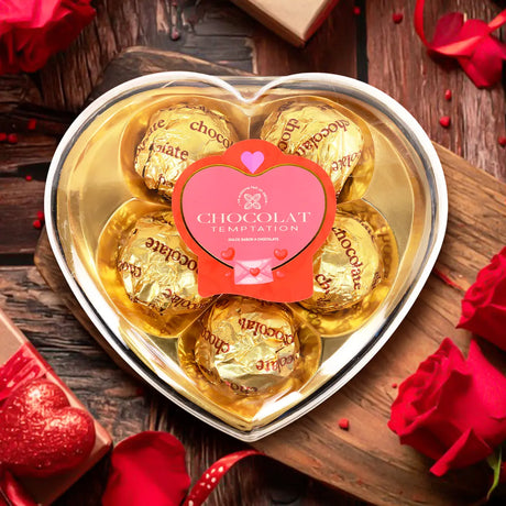 Trufas de Chocolate, Corazón, Color Dorado, 60 gr