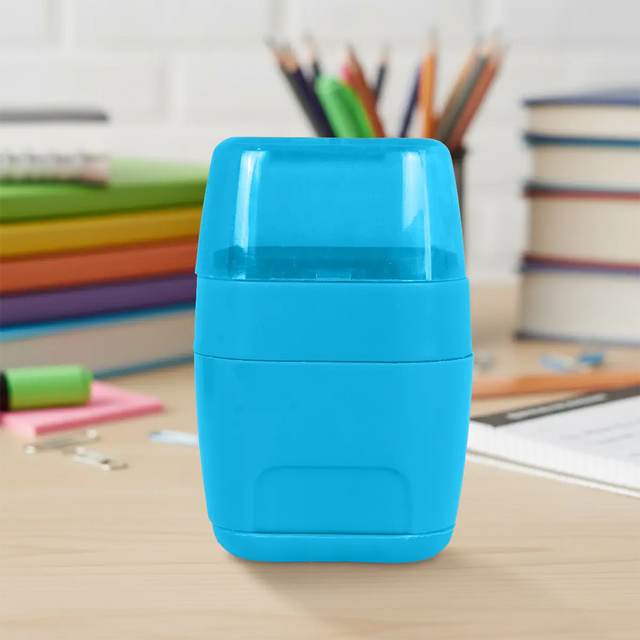 Sacapuntas con Goma, Color Azul