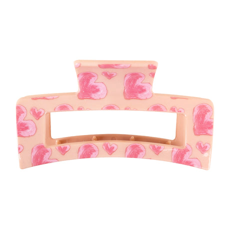 Pinza para Cabello, Corazón, Color Rosa