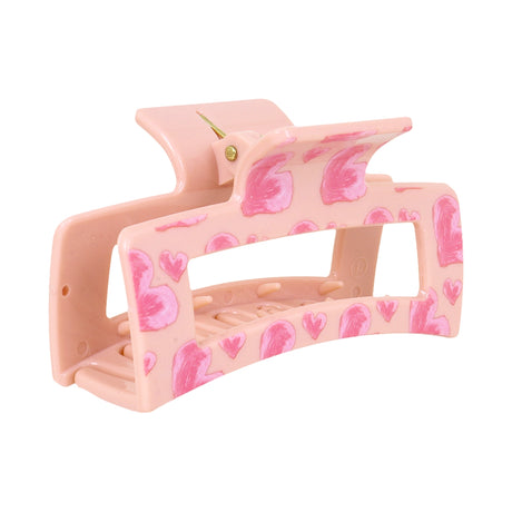 Pinza para Cabello, Corazón, Color Rosa