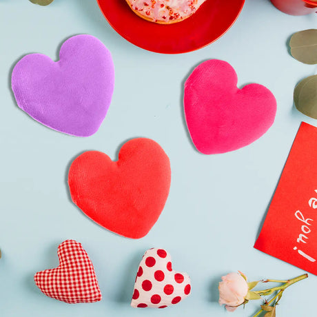 Borla para Polvo de Maquillaje en Forma de Corazón, 3 pzas