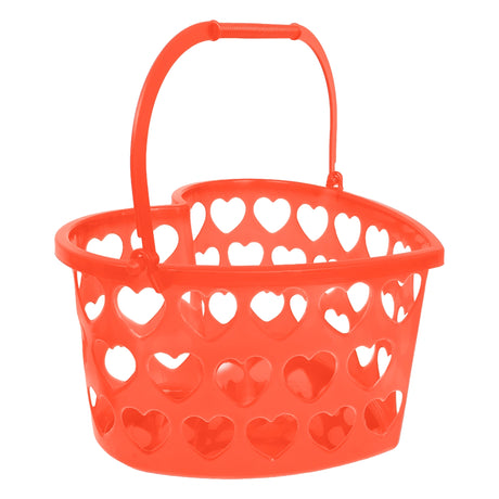 Canasta de Plástico Diseño Corazón, Color Rojo