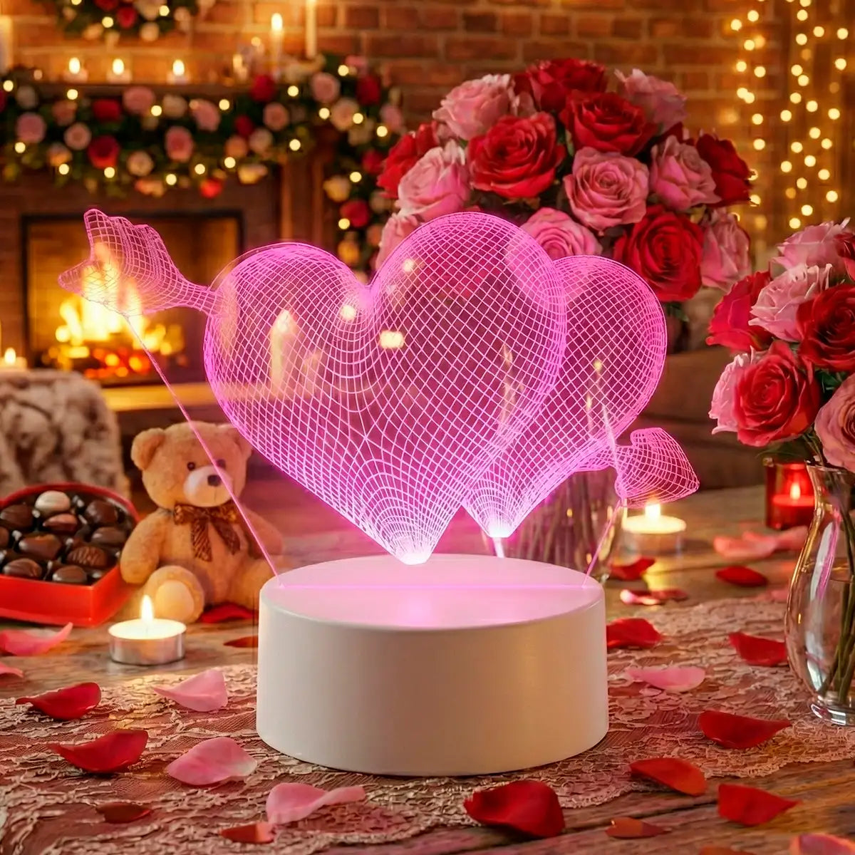 Lámpara LED Decorativa, Corazones
