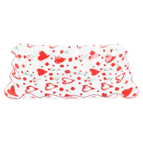 Charola de Plástico, Corazones, Color Rojo