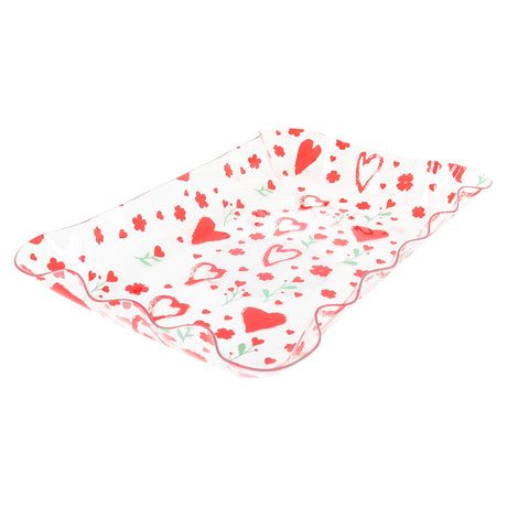 Charola de Plástico, Corazones, Color Rojo